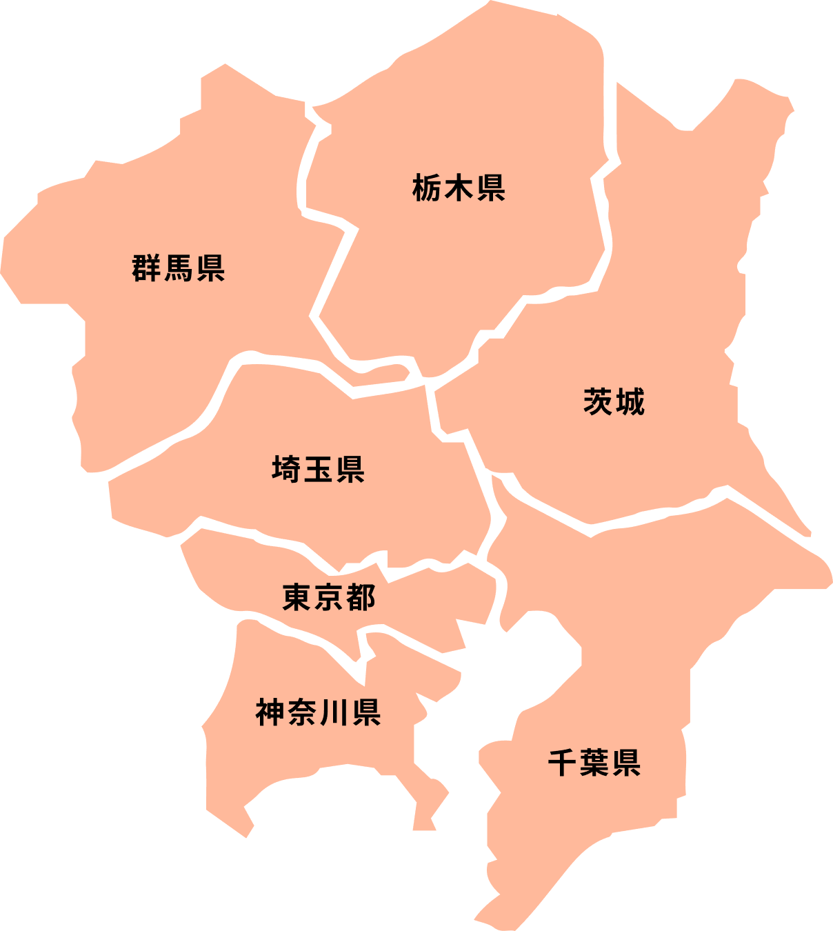 対応可能な都道府県の地図